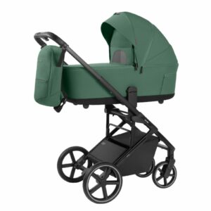 Groene Carrello Alfa Plus 2-in-1 kinderwagen met reiswieg en grote PU-wielen voor stadsgebruik