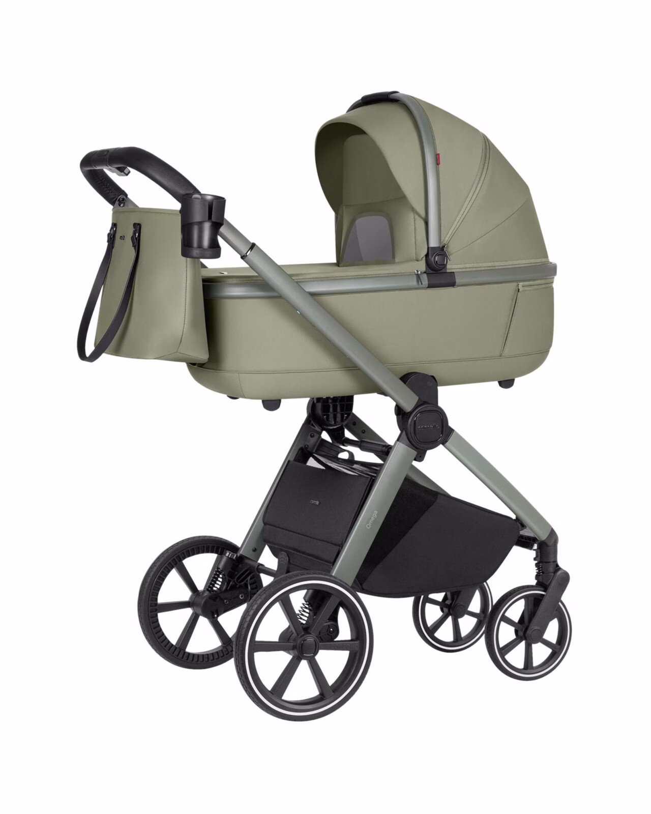 Carrello Omega Deluxe kinderwagen in luxe uitvoering met verstelbare zitting en grote wielen, geschikt voor elke ondergrond.