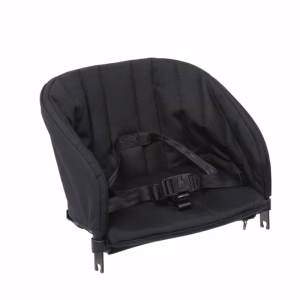 Titaniumbaby SOLID Pollux peuterzitje in taupe kleur, compatibel met de Titanium Duo Kinderwagen, voorzien van veiligheidsgordel en ergonomisch ontwerp.