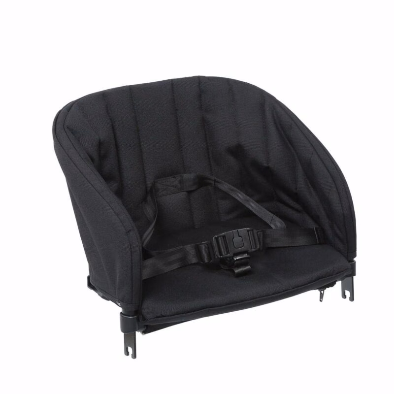 Titaniumbaby SOLID Pollux peuterzitje in taupe kleur, compatibel met de Titanium Duo Kinderwagen, voorzien van veiligheidsgordel en ergonomisch ontwerp.