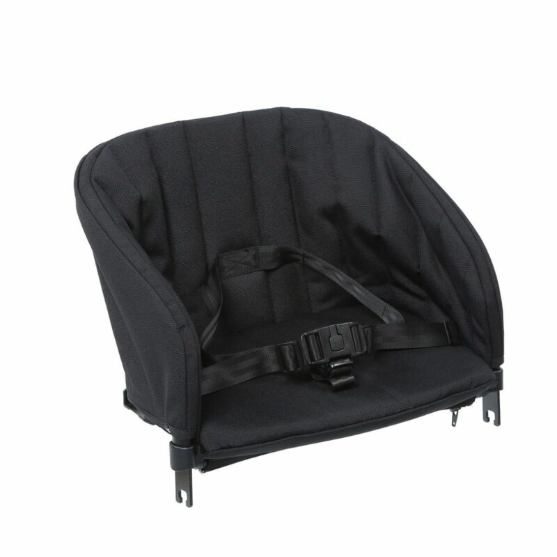 Titaniumbaby SOLID Pollux peuterzitje in taupe kleur, compatibel met de Titanium Duo Kinderwagen, voorzien van veiligheidsgordel en ergonomisch ontwerp.