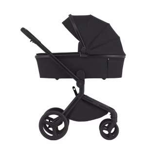 Anex Flo kinderwagen Lungo zwart met reiswieg en zitje lichtgewicht compacte kinderwagen vanaf geboorte tot 22 kg